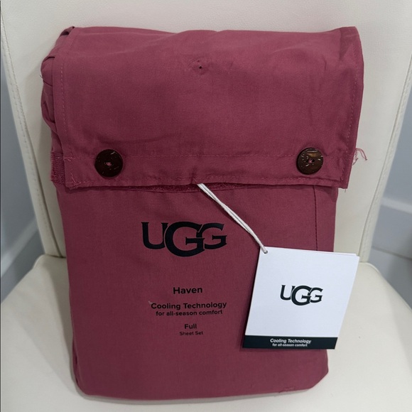 UGG Haven Deco Rose Burgundy Cooling Technology FULL Sheet Set